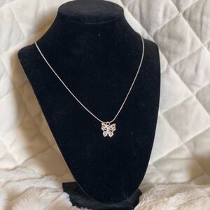 Elegant stainless steel Silver Butterfly Pendant Necklace